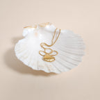 Coquille Mermaid Gold Shell Pendant Necklace for the Beach | Venus Loves Neptune