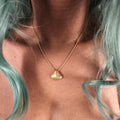 Coquille Mermaid Gold Shell Pendant Necklace for the Beach | Venus Loves Neptune