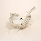 Cordelia Ivory Mermaid Shell Woven Straw Handbag for the Beach | Venus Loves Neptune