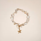 Estrella Chunky Shell Starfish Pendant Necklace with Gold and Pearl Charms | Venus Loves Neptune