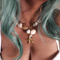 Estrella Chunky Shell Starfish Pendant Necklace with Gold and Pearl Charms | Venus Loves Neptune