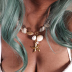 Estrella Chunky Shell Starfish Pendant Necklace with Gold and Pearl Charms | Venus Loves Neptune