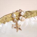 Estrella Mermaid Shell Starfish Charm Bracelet with Gold Chain | Venus Loves Neptune
