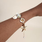 Estrella Mermaid Shell Starfish Charm Bracelet with Gold Chain | Venus Loves Neptune