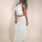Juno Ivory Ruched Flowy Skirt Set Outfit for Beach Pictures | Venus Loves Neptune