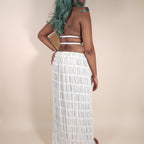 Juno Ivory Ruched Flowy Skirt Set Outfit for Beach Pictures | Venus Loves Neptune