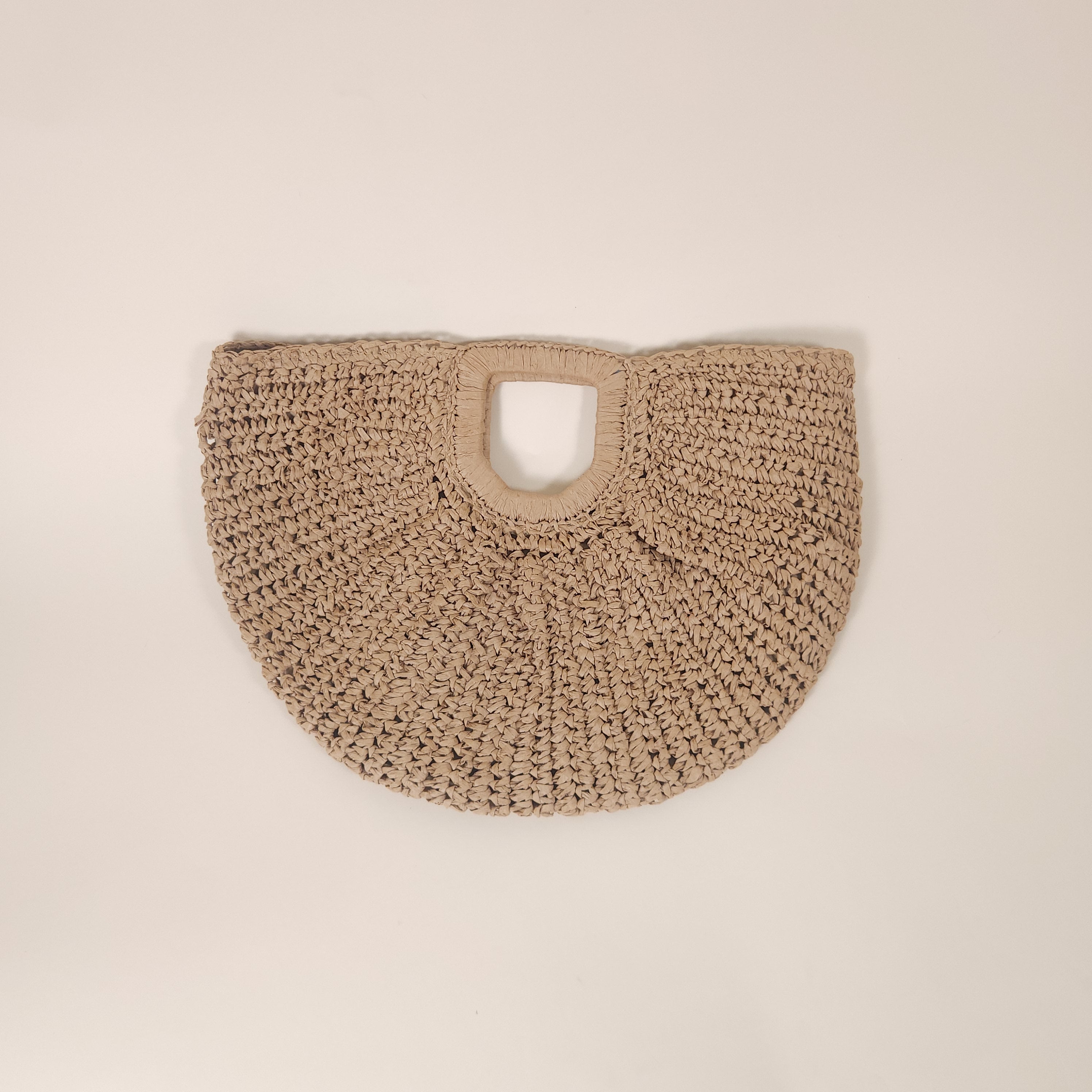 Luna Light Brown Slouchy Woven Straw Crescent Handbag for the Beach | Venus Loves Neptune