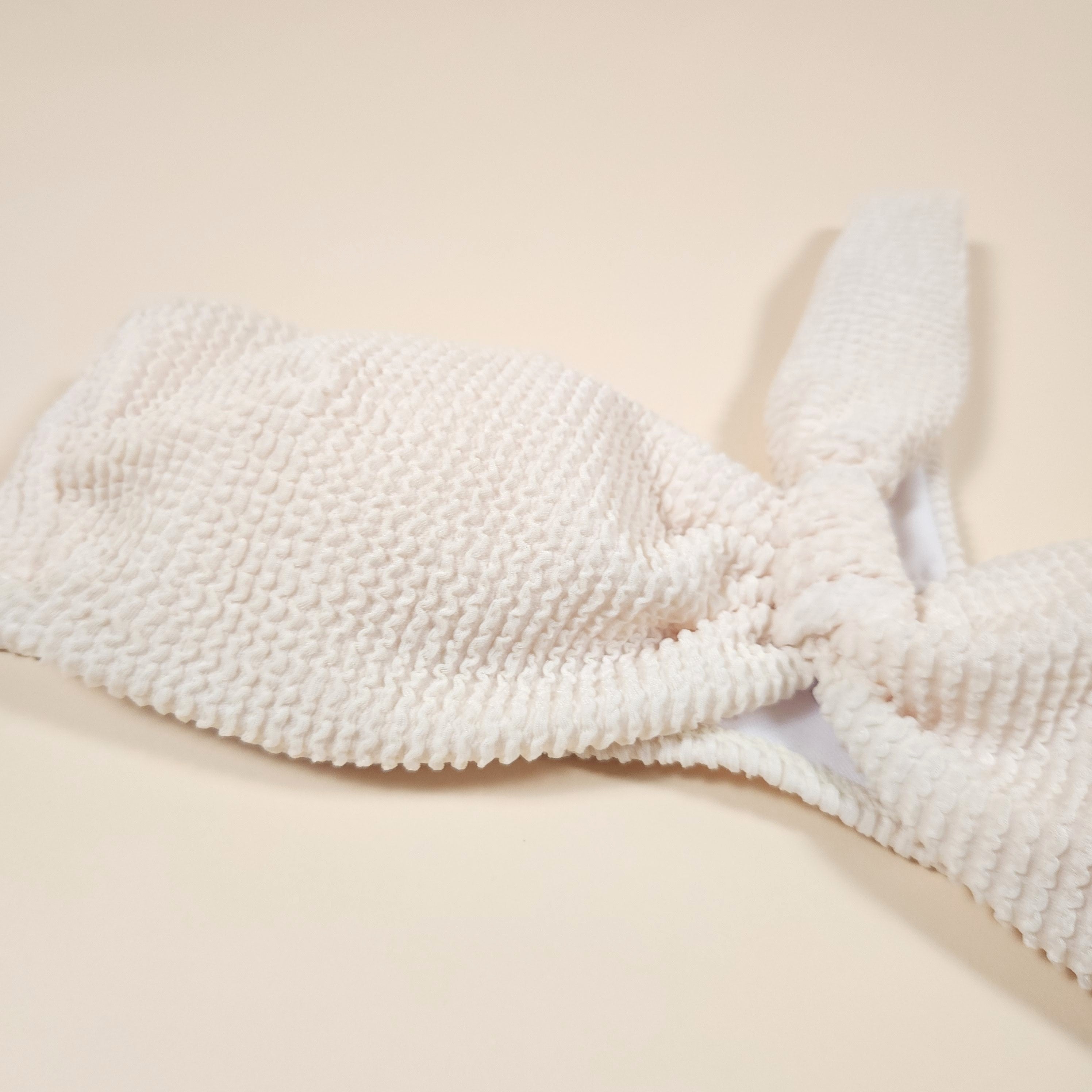 Maia 3-Piece Textured 1-Shoulder Ivory Bikini with a Skirt | Venus Love Neptune