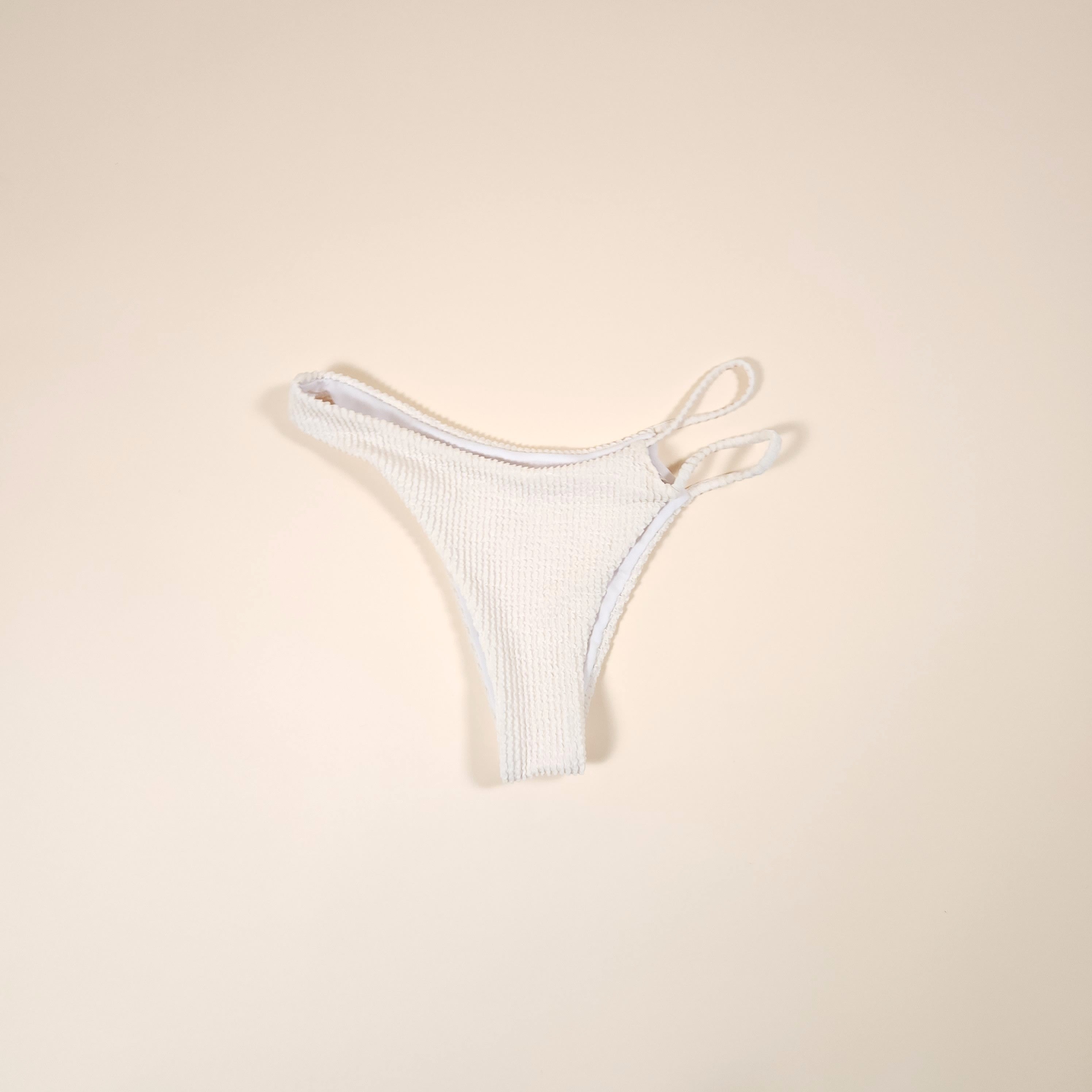 Maia 3-Piece Textured 1-Shoulder Ivory Bikini with a Skirt | Venus Love Neptune