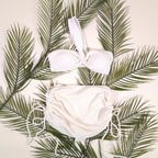 Maia 3-Piece Textured 1-Shoulder Ivory Bikini with a Skirt | Venus Love Neptune