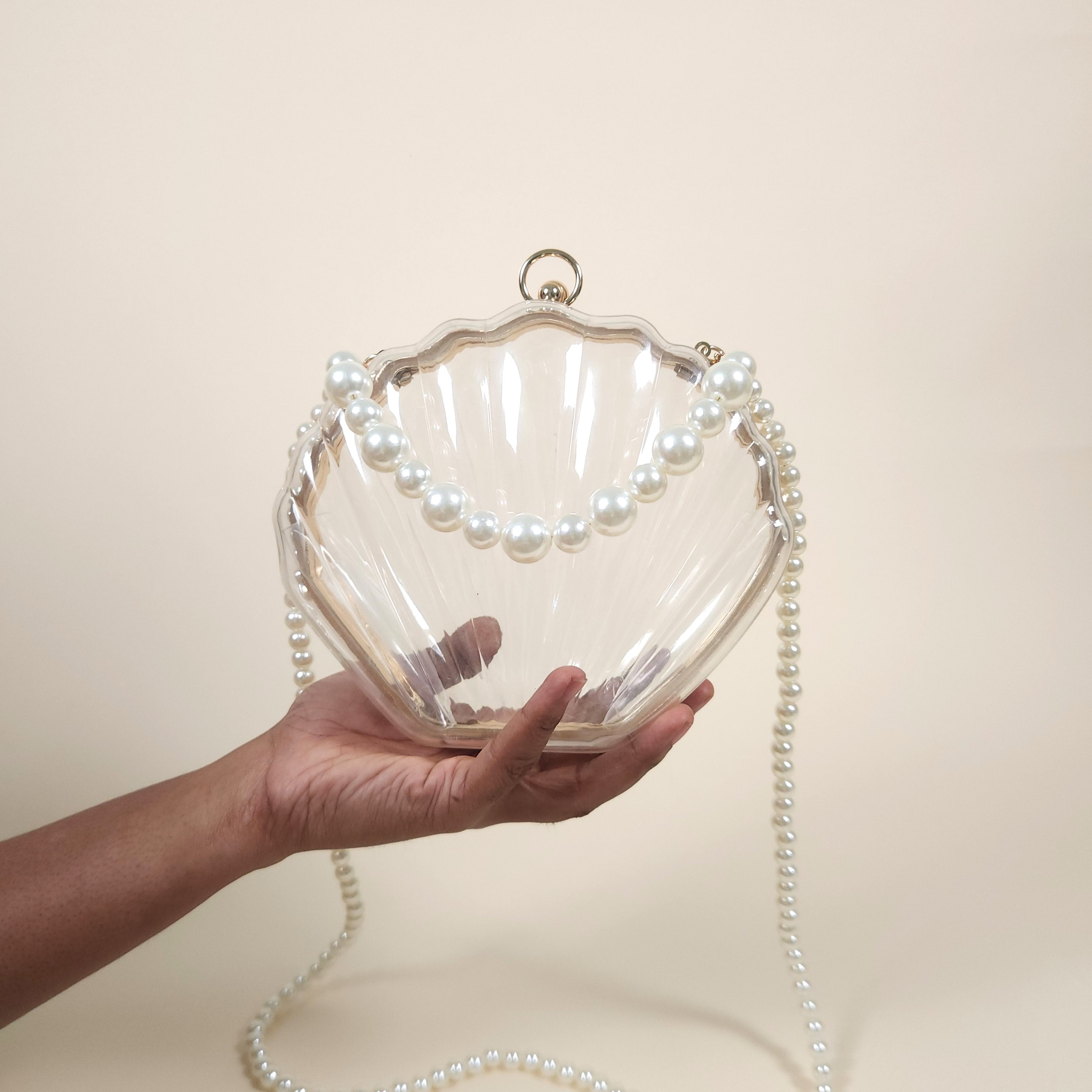 Marina Clear Mermaid Acrylic Shell Clutch Bag for the Beach | Venus Loves Neptune