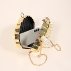 Marina Gold Mermaid Shell Clutch Bag for the Beach with Crossbody Strap | Venus Loves Neptune