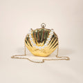 Marina Gold Mermaid Shell Clutch Bag for the Beach with Crossbody Strap | Venus Loves Neptune