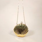 Marina Gold Mermaid Shell Clutch Bag for the Beach with Crossbody Strap | Venus Loves Neptune