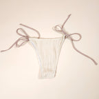 Minerva Beige Boho Textured Bikini with Halter Top and Removable Pads | Venus Loves Neptune