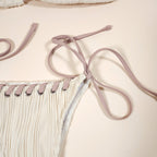 Minerva Beige Boho Textured Bikini with Halter Top and Removable Pads | Venus Loves Neptune