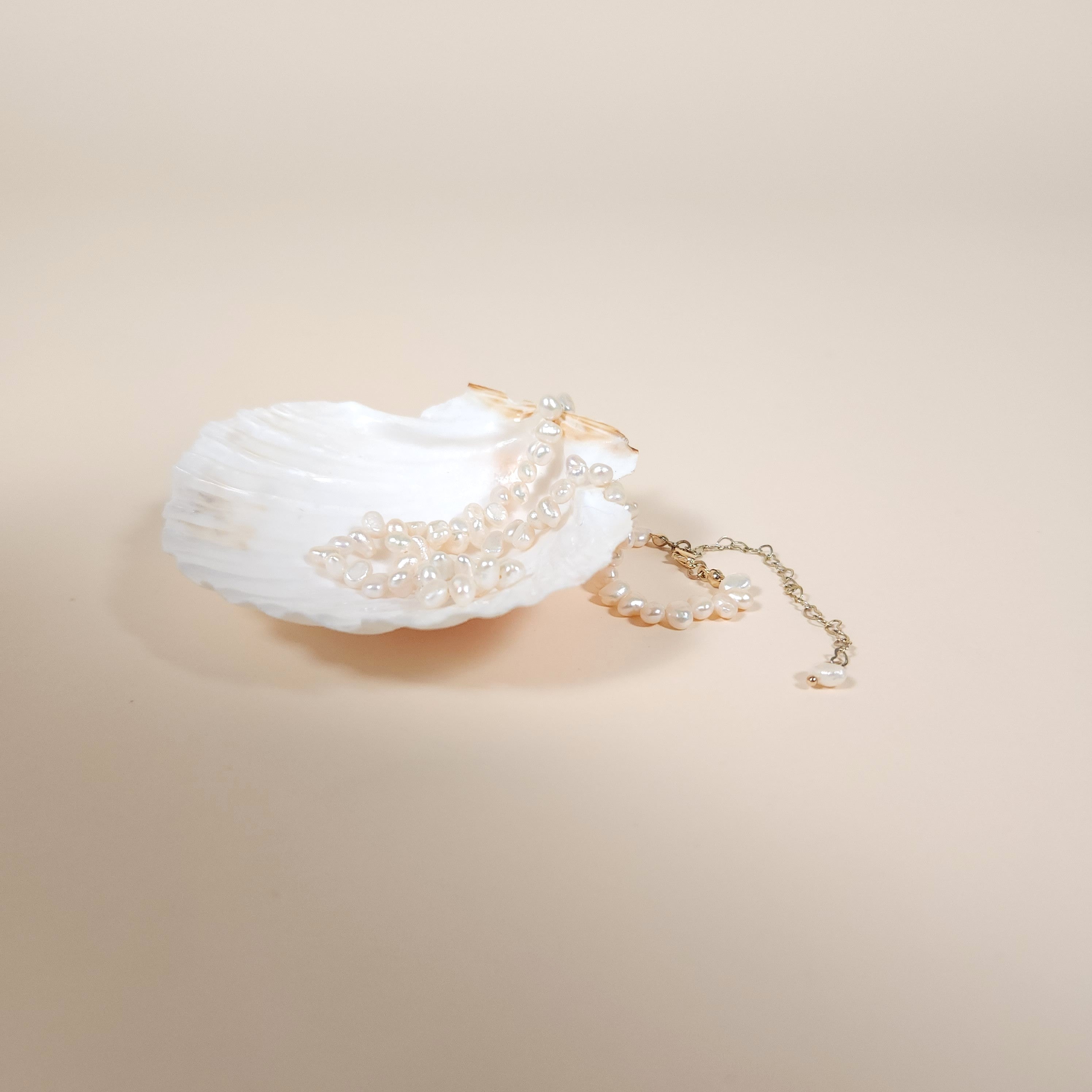 5mm Mermaid Irregular Freshwater Pearl Necklace on 14K Gold Chain