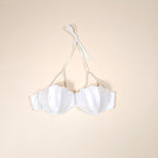 Nesaea White Mermaid Pearl Bikini with Scalloped Push-Up Underwire Halter Top | Venus Loves Neptune
