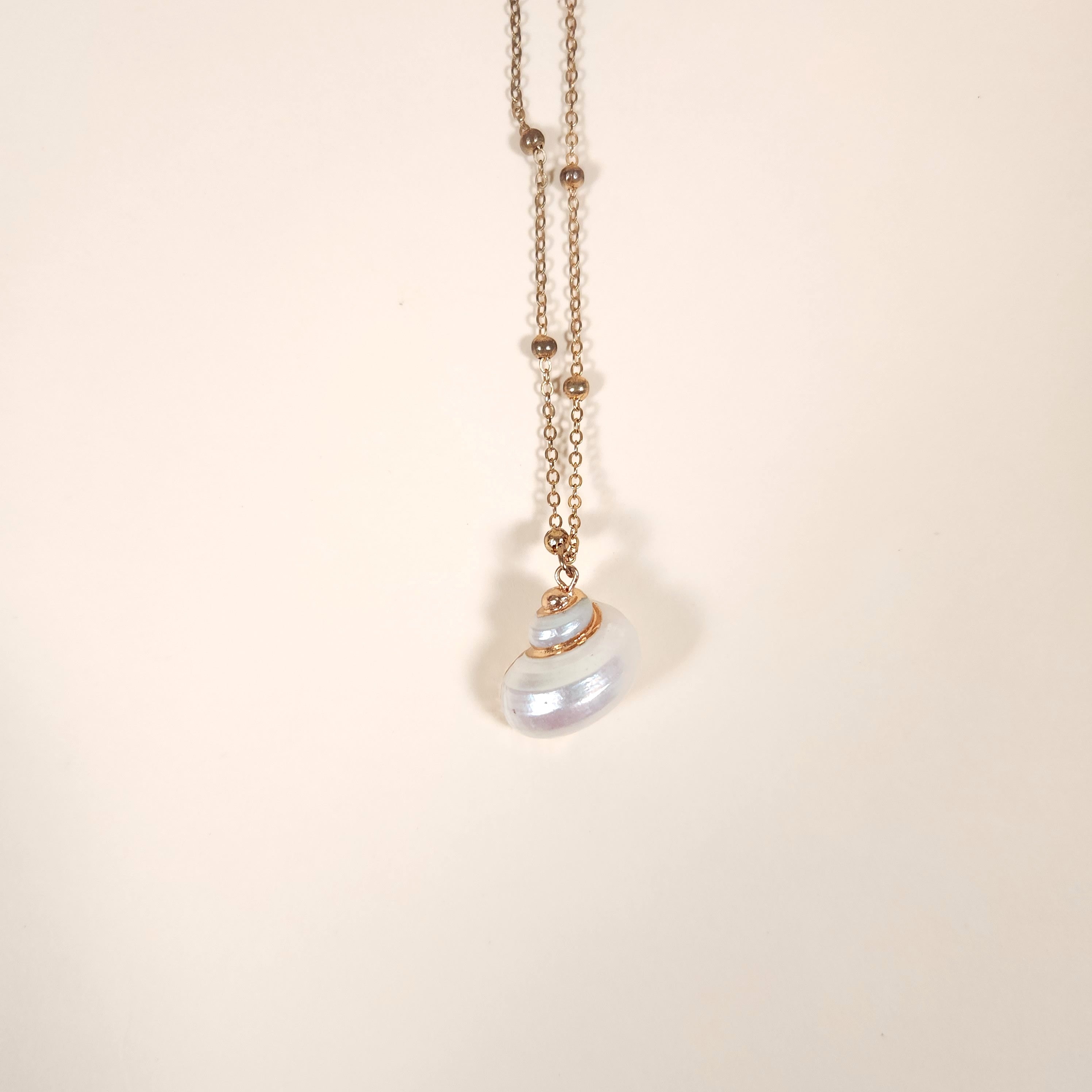 Pelagia Mermaid Turbo Shell Pendant Necklace with Gold Chain for the Beach | Venus Loves Neptune