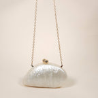 Perla Ivory Acrylic Pearly Mermaid Clutch Bag for the Evening | Venus Loves Neptune