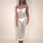 Salacia Mermaid Shell Crochet Cover Up Dress in Ivory for the Beach | Venus Loves Neptune