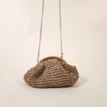 Savannah Brown Boho Woven Straw Clutch Crossbody Bag | Venus Loves Neptune