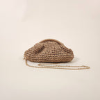 Savannah Brown Boho Woven Straw Clutch Crossbody Bag | Venus Loves Neptune