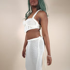Venus Ivory 2-Piece Knit Skirt Set Outfit for Beach Pictures | Venus Loves Neptune